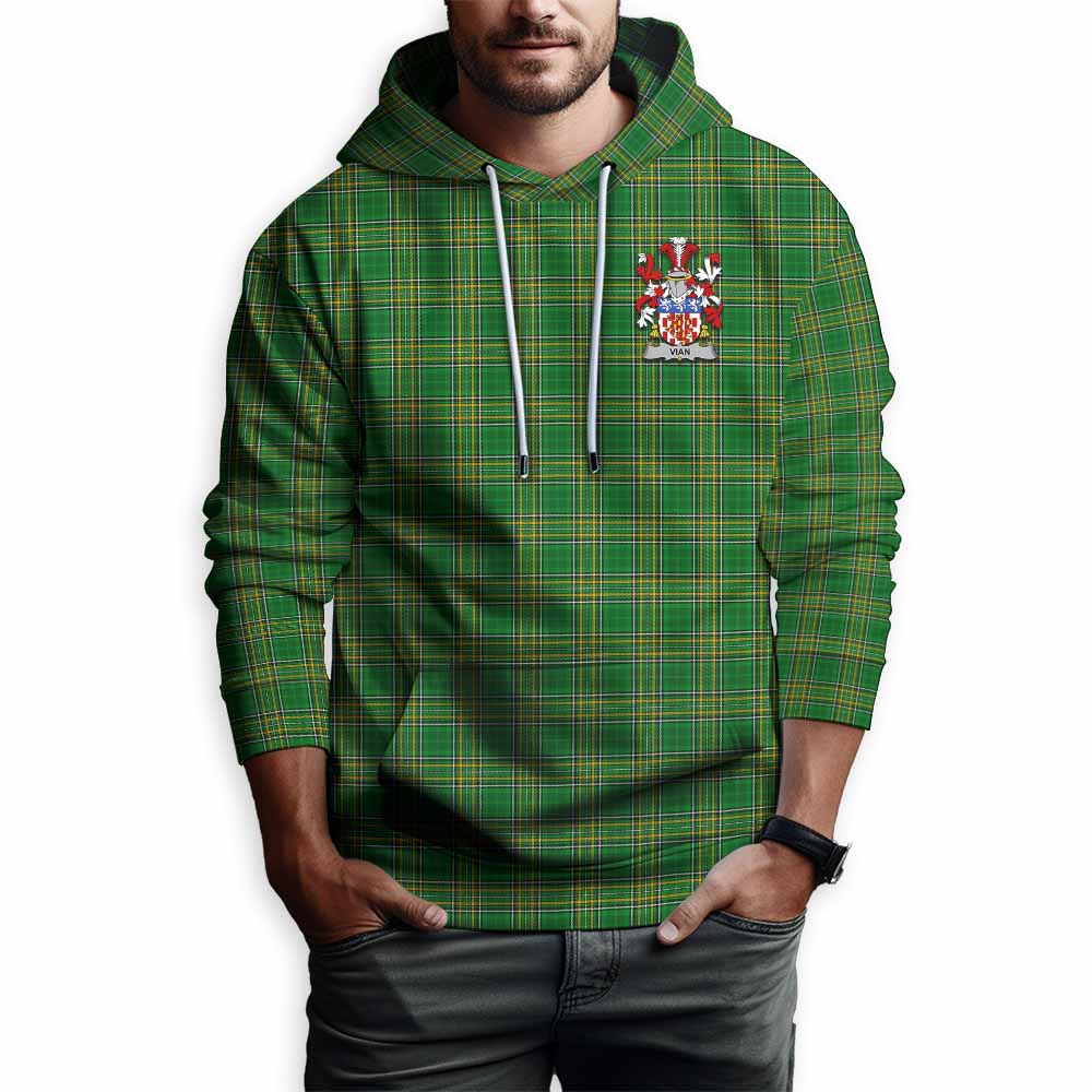 Vian Irish Clan Tartan Hoodie with Coat of Arms
