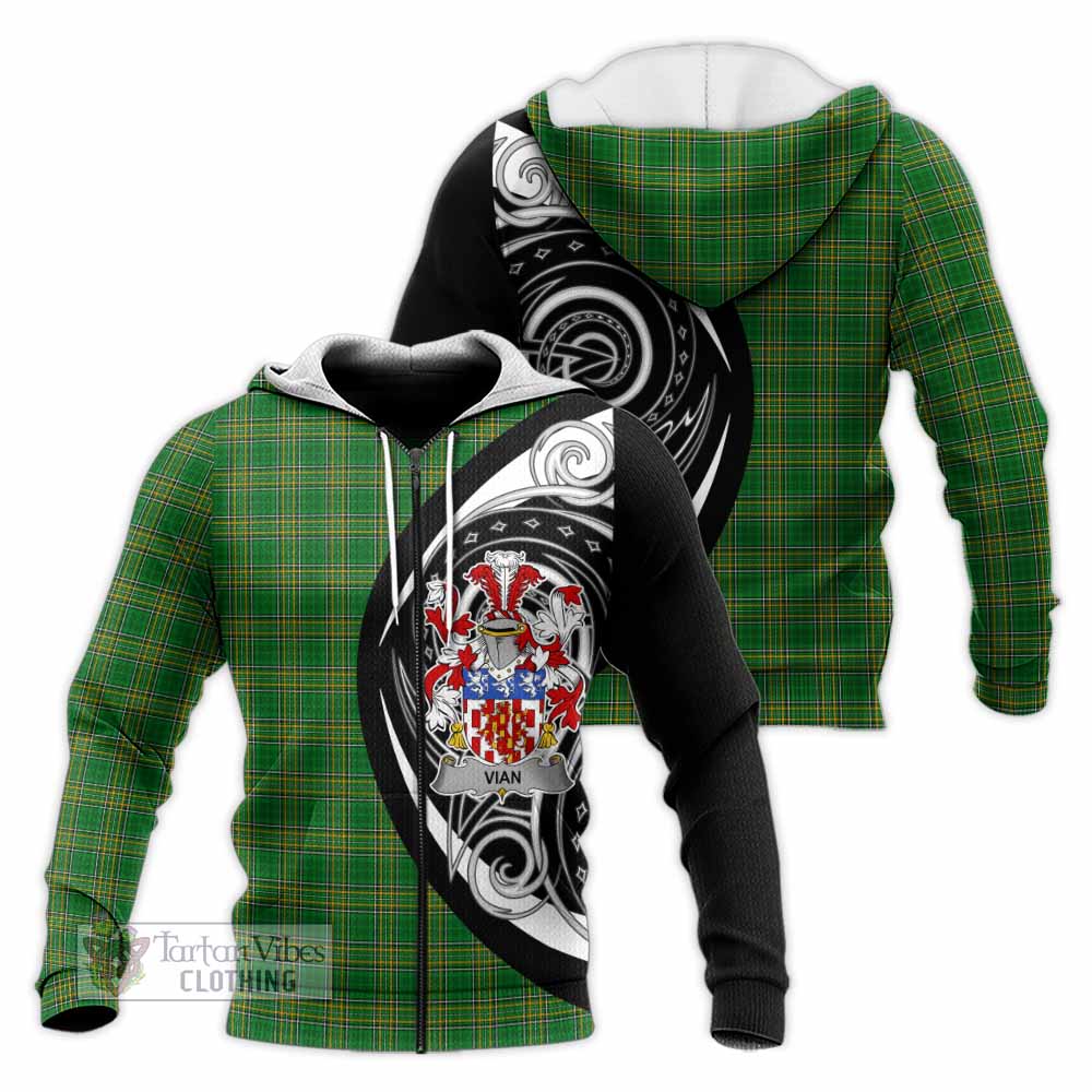 Tartan Vibes Clothing Vian Irish Clan Knitted Hoodie Celtic Circle Style
