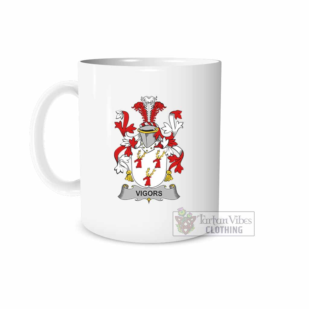 Vigors Irish Clan Coat of Arms Ceramic Mug White - 2D-tartanvibesclothing