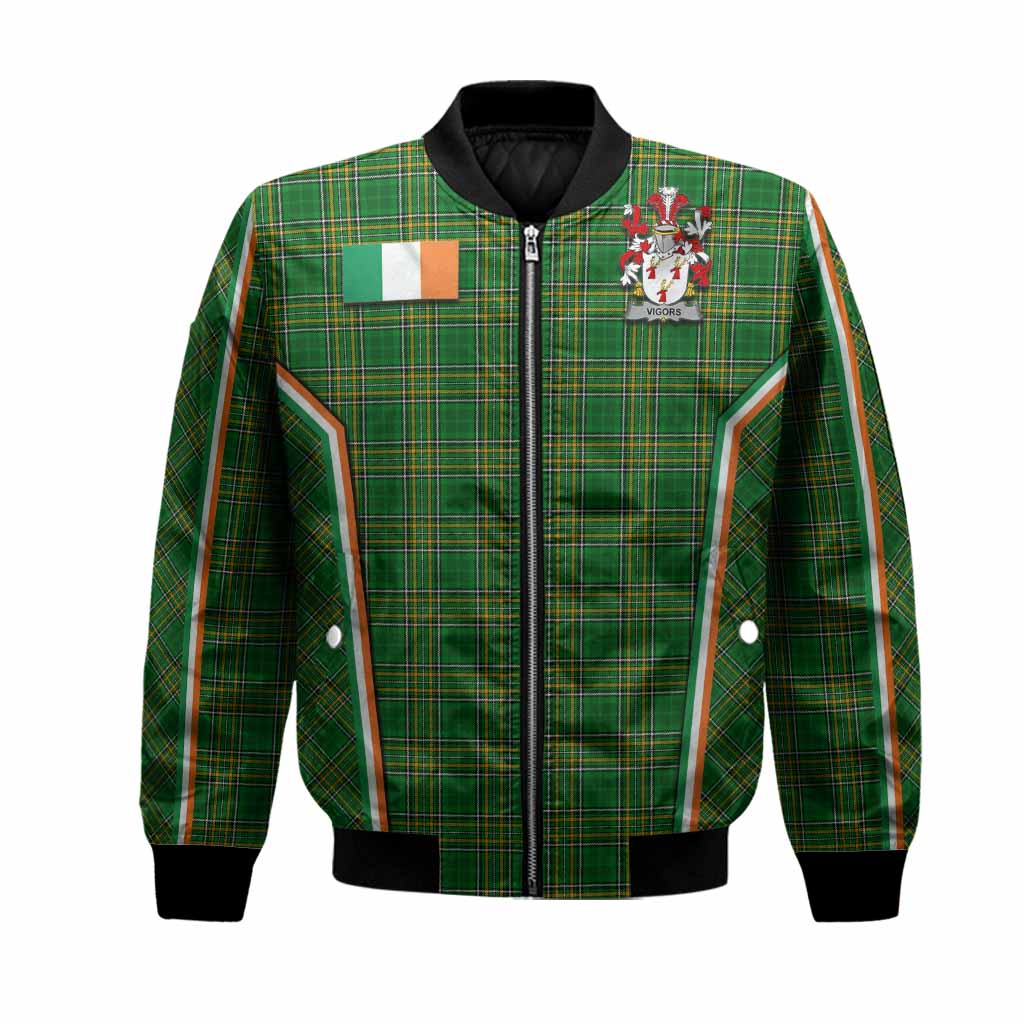 Vigors Irish Clan Coat of Arm Tartan Bomber Jacket Flag Style