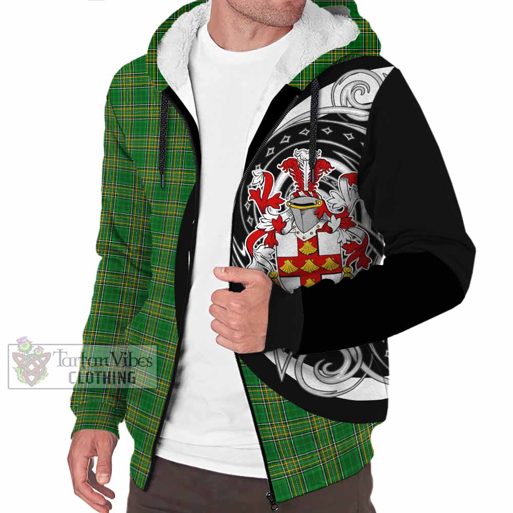 Tartan Vibes Clothing Villiers Irish Clan Sherpa Hoodie Celtic Circle Style