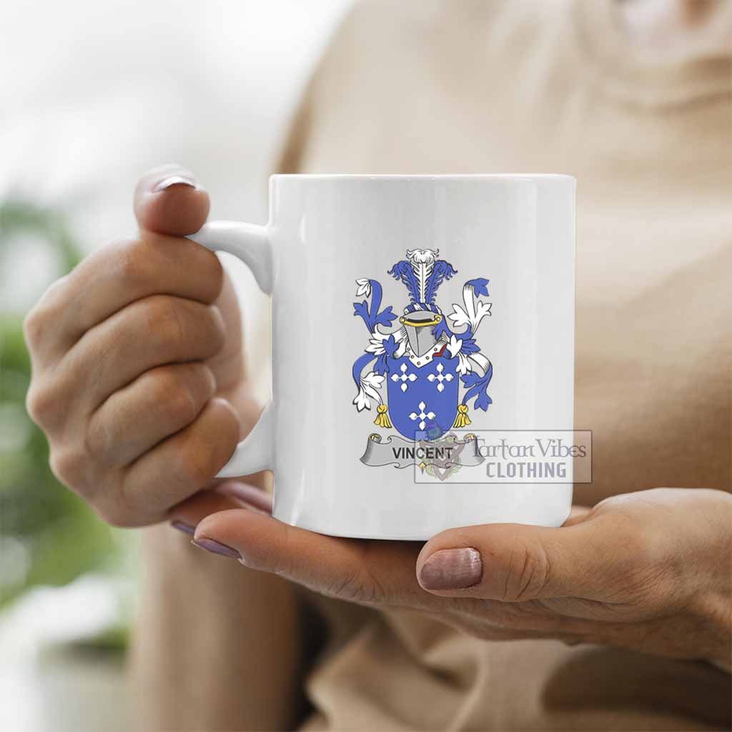 Tartan Vibes Clothing Vincent Irish Clan Coat of Arms Ceramic Mug