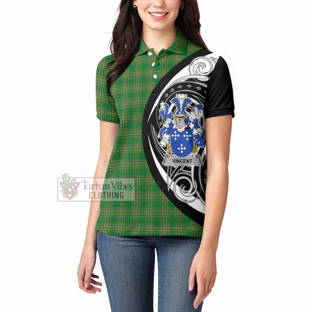 Vincent Irish Clan Women's Polo Shirt Celtic Circle Style - Tartan Vibes Clothing