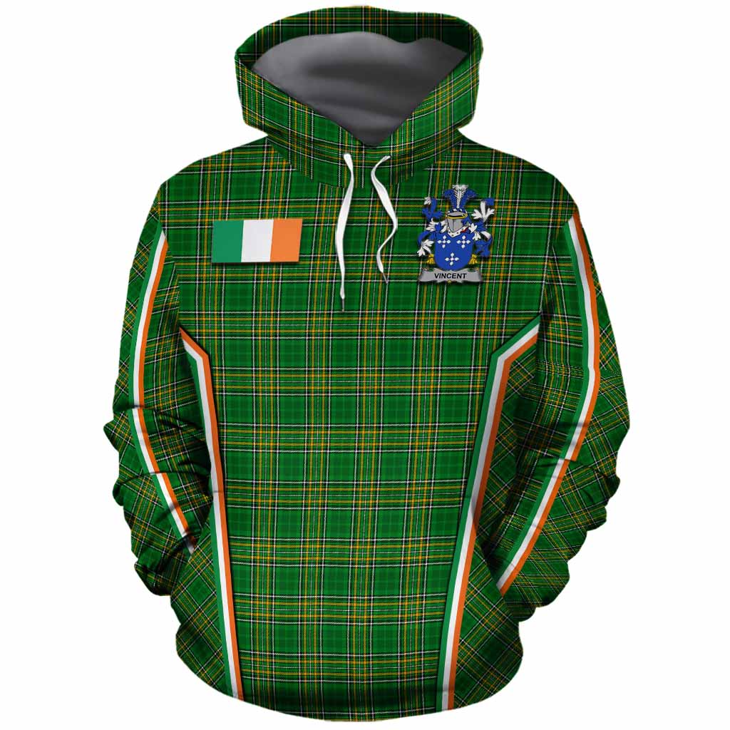 Vincent Irish Clan Coat of Arm Tartan Cotton Hoodie Flag Style