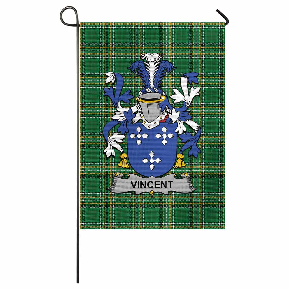 Vincent Irish Clan Tartan Flag with Coat of Arms