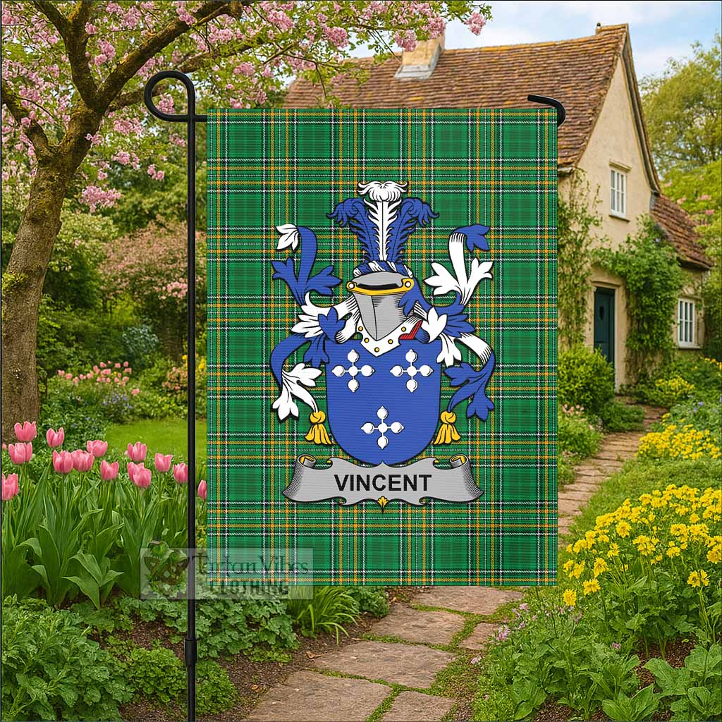 Vincent Irish Clan Tartan Flag with Coat of Arms