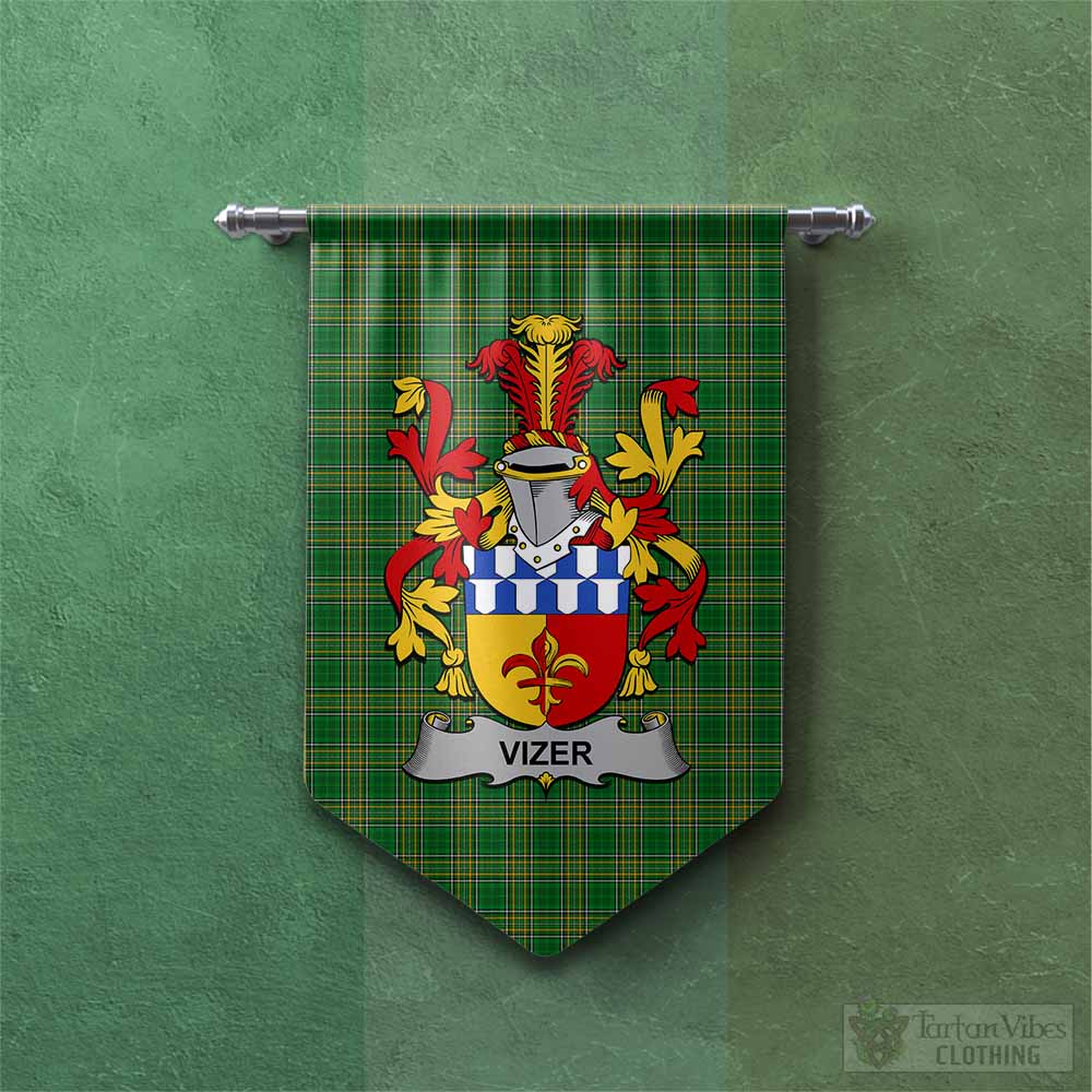 Vizer Irish Clan Tartan Gonfalon, Tartan Banner with Coat of Arms Chevron - Tartan Vibes Clothing