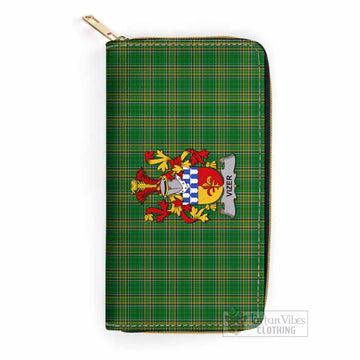 Tartan Vibes Clothing Vizer Irish Clan Tartan Women's Leather Wallet with Coat of Arms