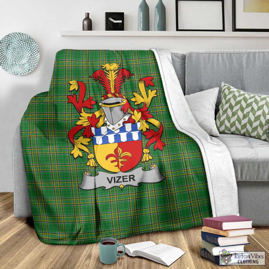 Vizer Irish Clan Tartan Blanket with Coat of Arms - Tartan Vibes Clothing