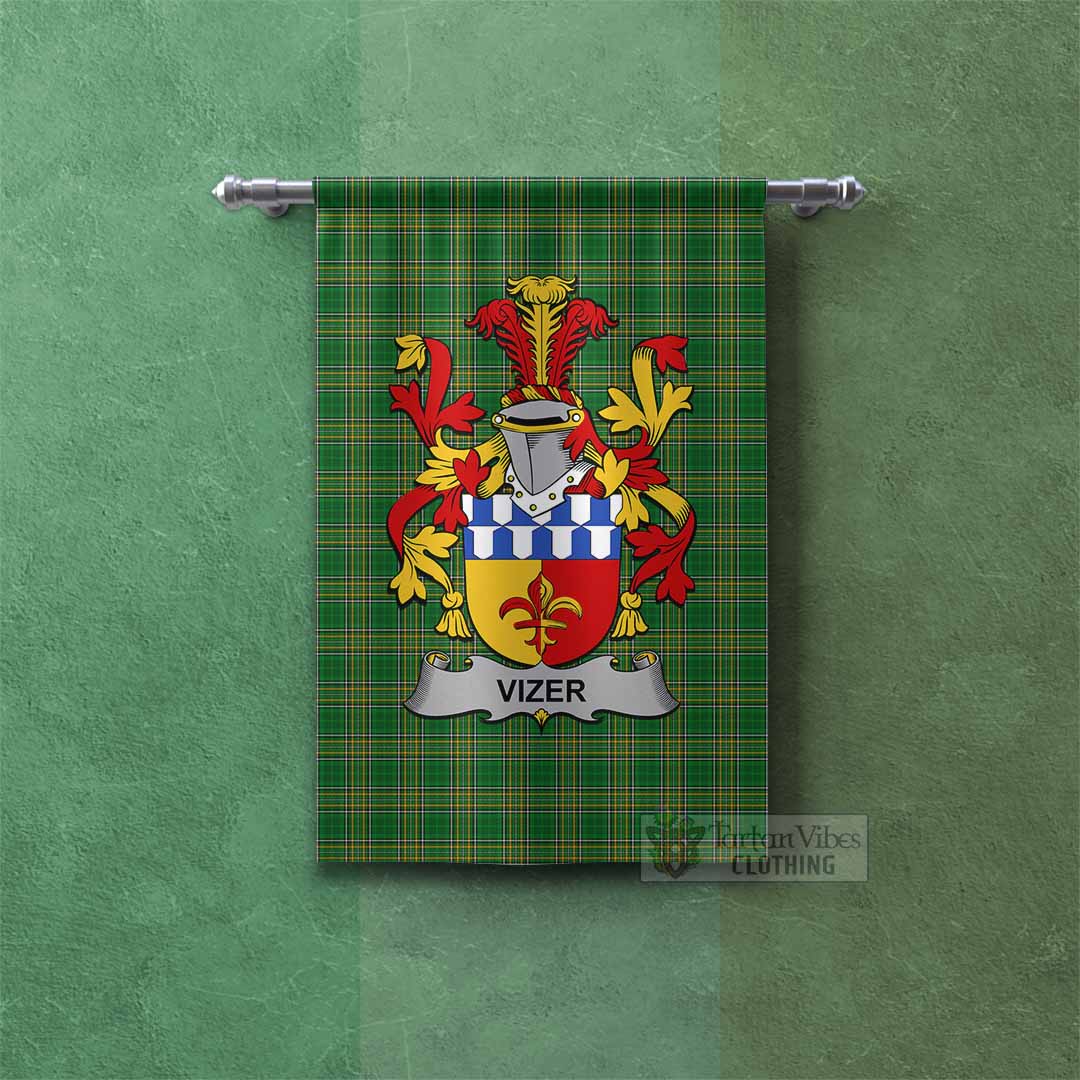 Vizer Irish Clan Tartan Gonfalon, Tartan Banner with Coat of Arms Rectangle - Tartan Vibes Clothing