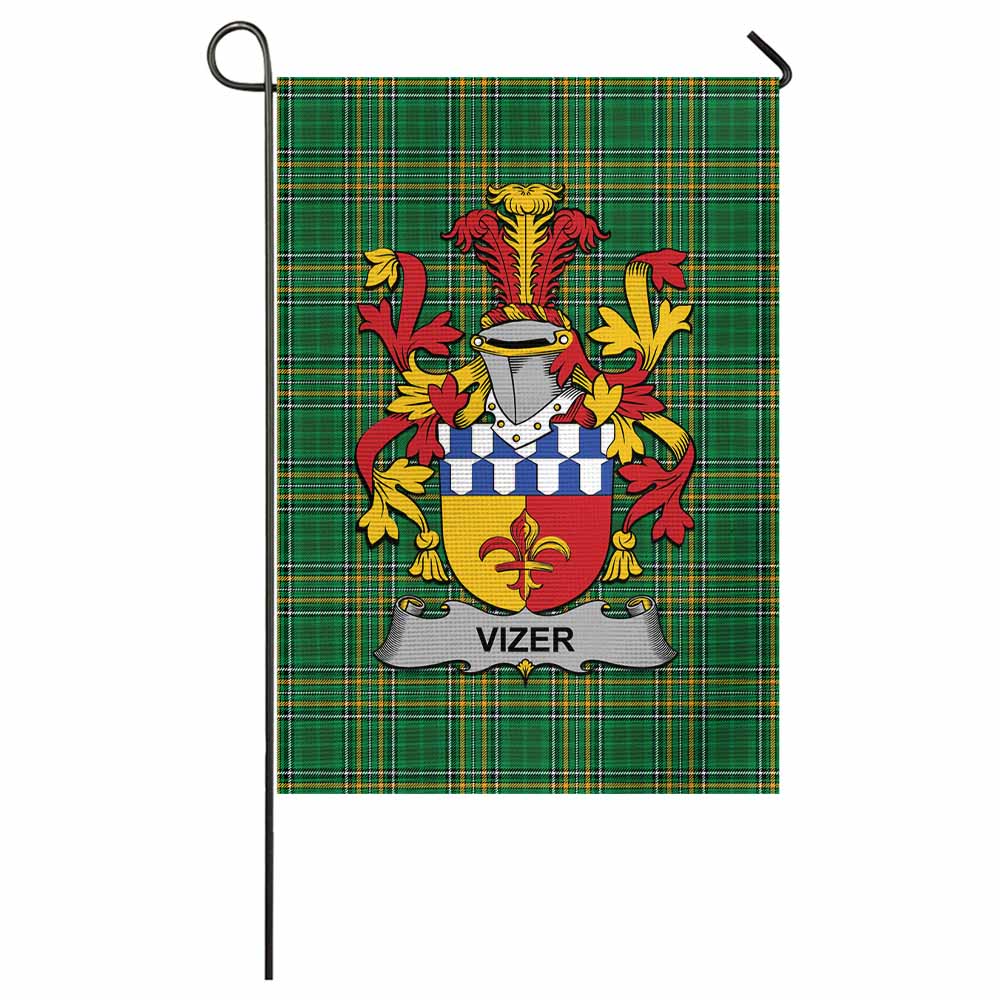 Vizer Irish Clan Tartan Flag with Coat of Arms
