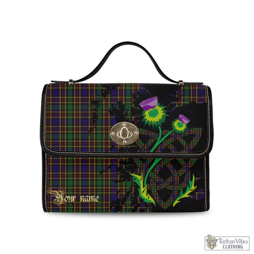 Vosko Tartan Waterproof Canvas Bag with Scotland Map and Thistle Celtic Accents