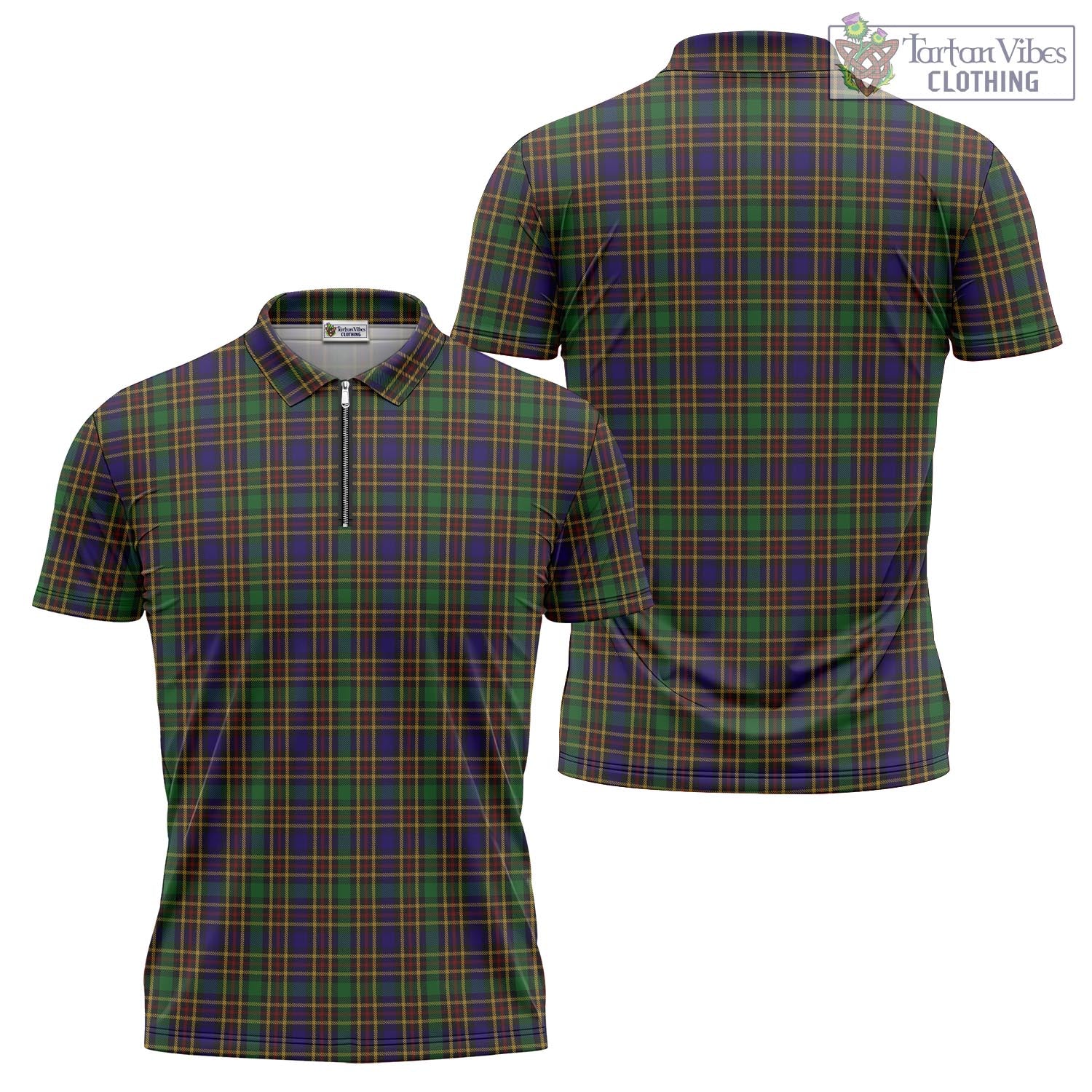 Tartan Vibes Clothing Vosko Tartan Zipper Polo Shirt