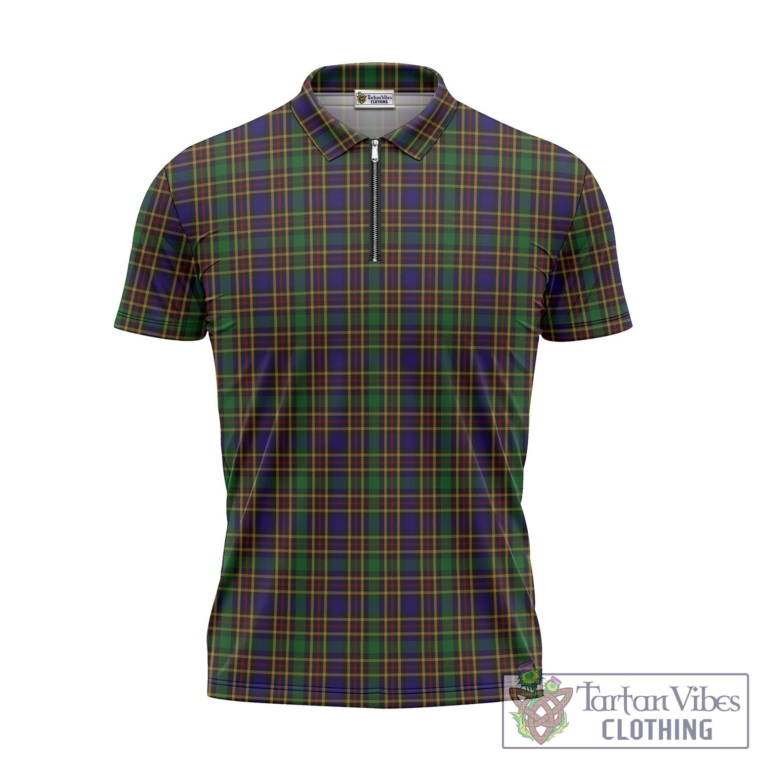 Tartan Vibes Clothing Vosko Tartan Zipper Polo Shirt