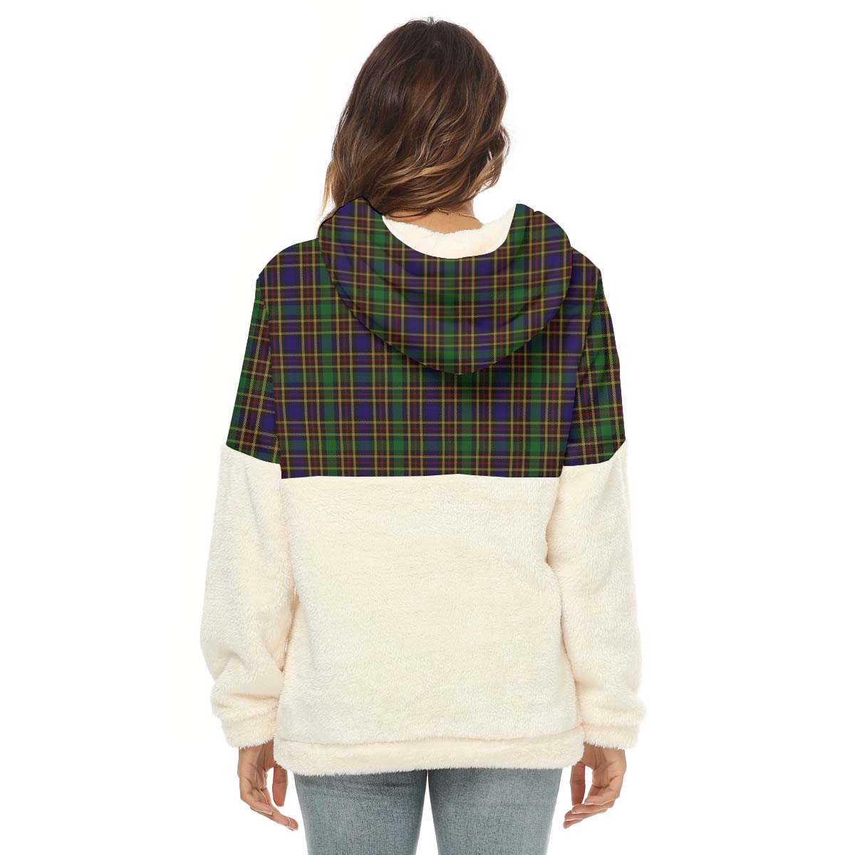 Vosko Tartan Half Style Women's Borg Fleece Hoodie with Half Zip - Tartan Vibes Clothing