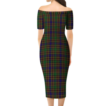 Vosko Tartan Off Shoulder Lady Dress