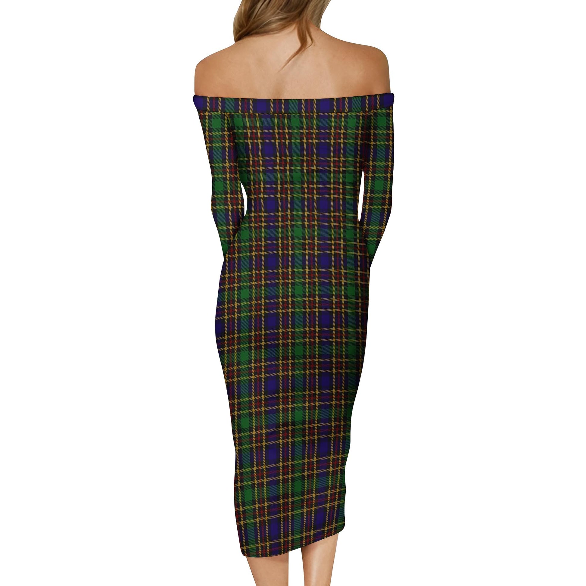 Vosko Tartan Off Shoulder Lady Dress - Tartanvibesclothing
