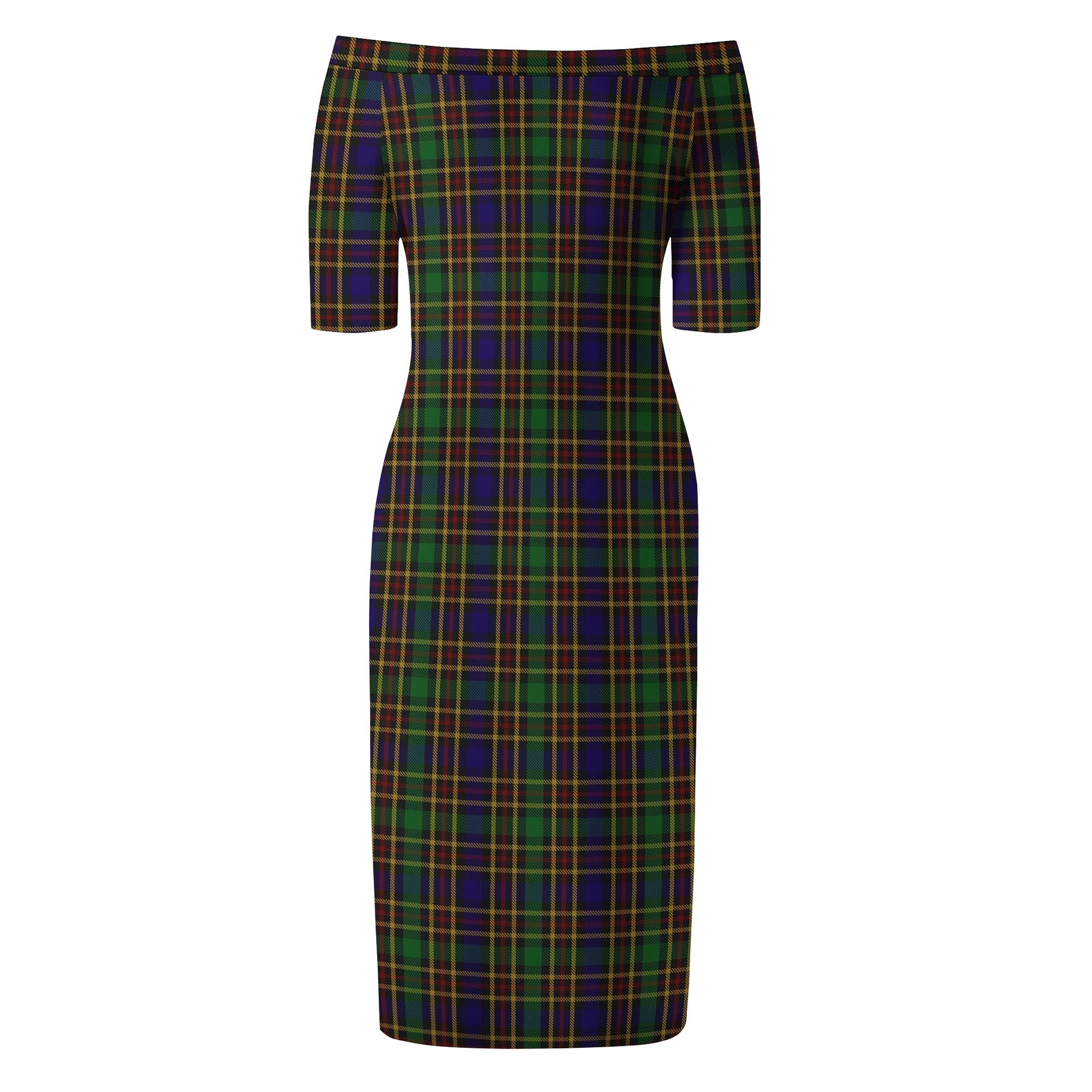 Vosko Tartan Off Shoulder Lady Dress - Tartanvibesclothing