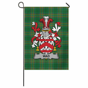 Wad Irish Clan Tartan Garden Flag with Coat of Arms