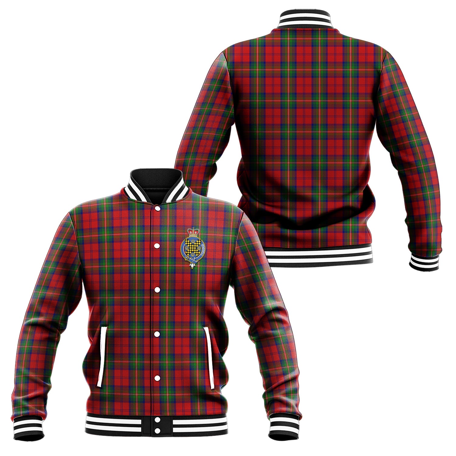 Waddell (Fife)-Greg Tartan Baseball Jacket with Family Crest Unisex - Tartan Vibes Clothing