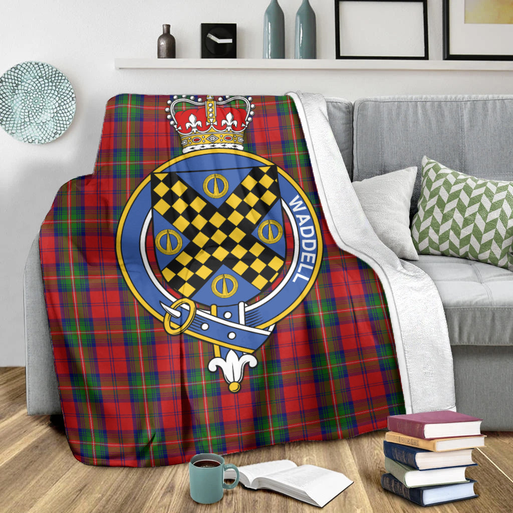 Waddell (Fife)-Greg Tartan Blanket with Family Crest X-Large 59 x 79 inches 150 x 200 cm - Tartan Vibes Clothing