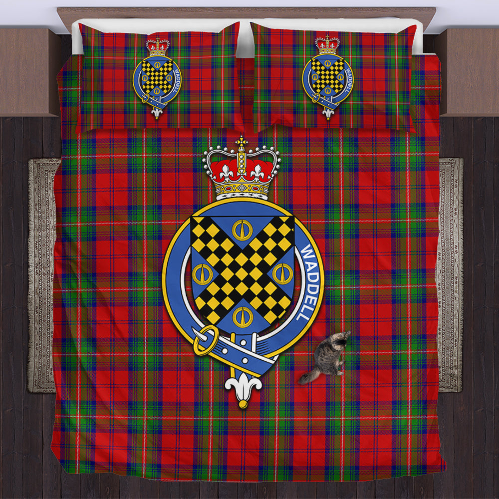 Waddell (Fife)-Greg Tartan Bedding Set with Family Crest US Bedding Set - Tartan Vibes Clothing