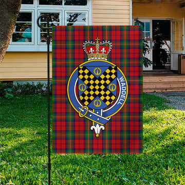 Waddell (Fife)-Greg Tartan Garden Flag with Family Crest