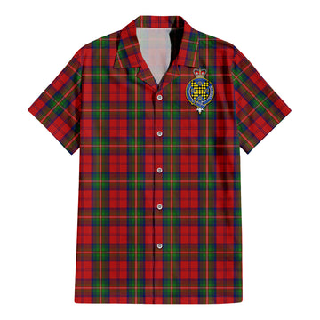 Waddell (Fife)-Greg Tartan Hawaiian Shirt with Family Crest