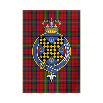 Waddell (Fife)-Greg Tartan Garden Flag with Family Crest
