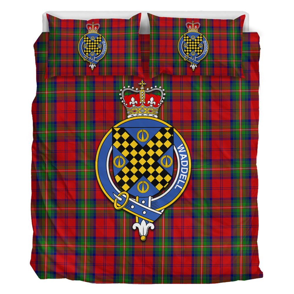 Waddell (Fife)-Greg Tartan Bedding Set with Family Crest - Tartan Vibes Clothing
