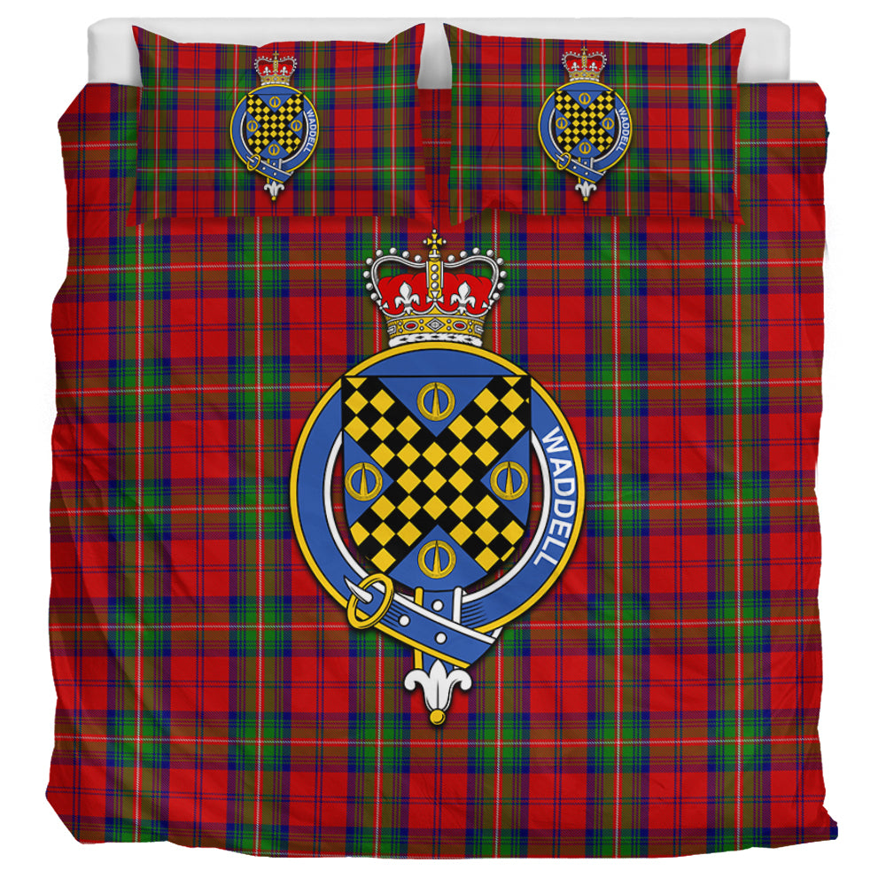 Waddell (Fife)-Greg Tartan Bedding Set with Family Crest UK Bedding Set UK Super King 104*94 inch - Tartan Vibes Clothing