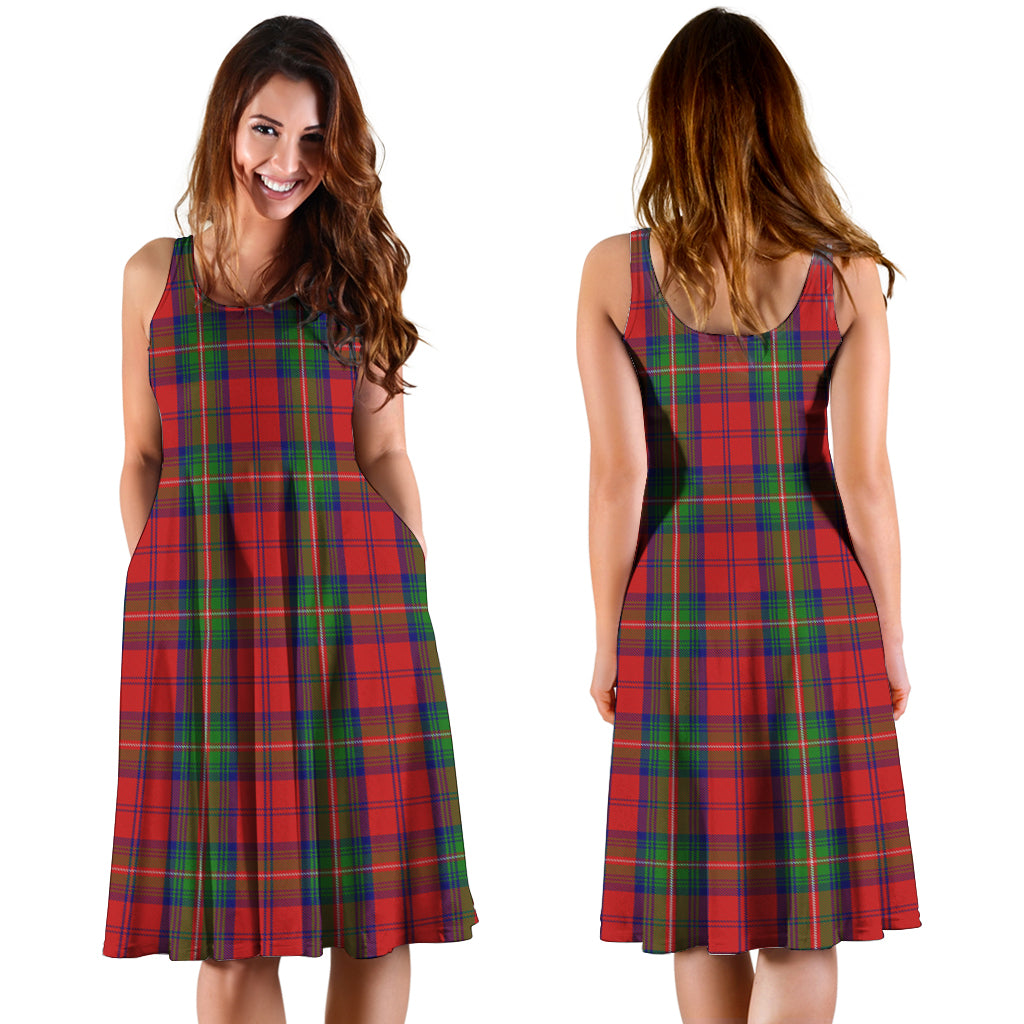 Waddell (Fife)-Greg Tartan Sleeveless Midi Womens Dress - Tartan Vibes Clothing