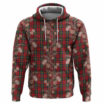 Waddell (Fife), Greg Tartan Hoodie Seamless Scottish Thistle Flowers