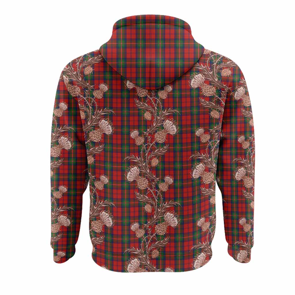 Waddell (Fife), Greg Tartan Hoodie Seamless Scottish Thistle Flowers