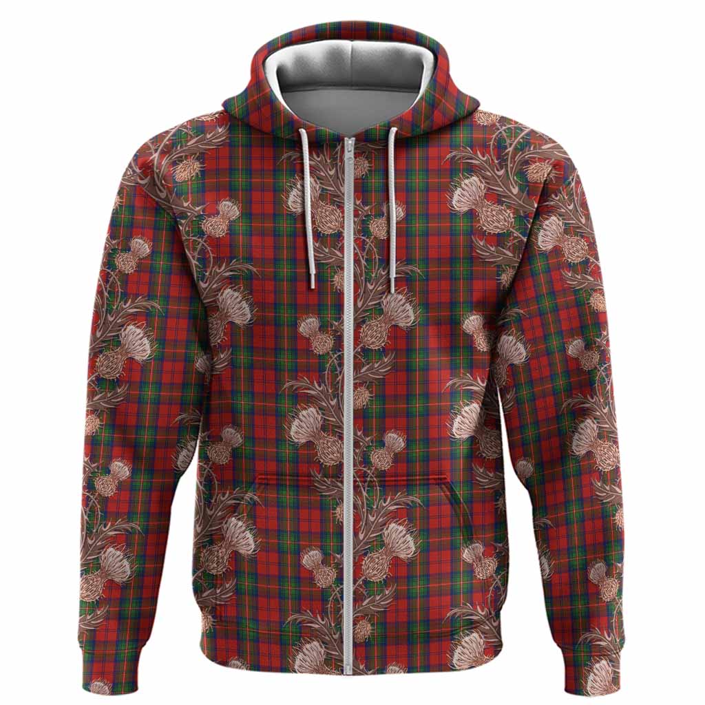Waddell (Fife), Greg Tartan Hoodie Seamless Scottish Thistle Flowers