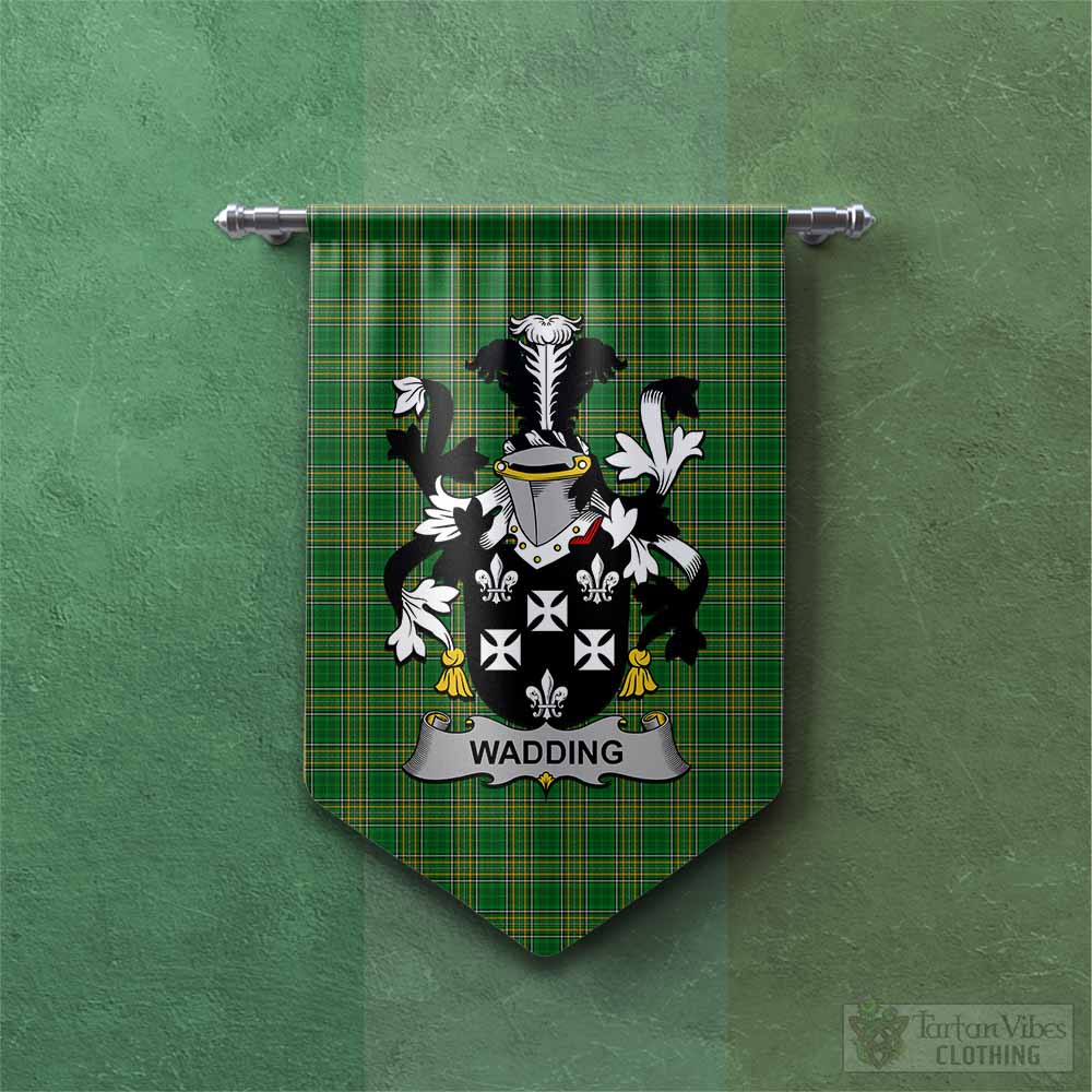 Tartan Vibes Clothing Wadding Irish Clan Tartan Gonfalon, Tartan Banner with Coat of Arms