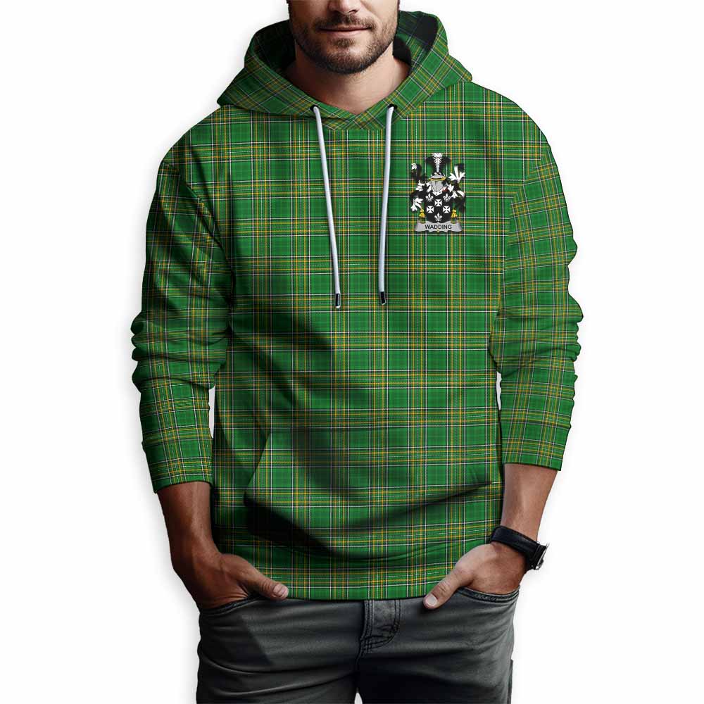 Wadding Irish Clan Tartan Hoodie with Coat of Arms