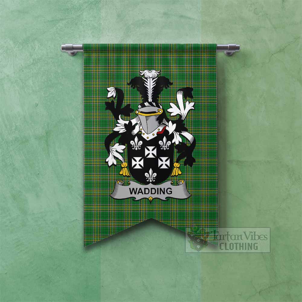 Tartan Vibes Clothing Wadding Irish Clan Tartan Gonfalon, Tartan Banner with Coat of Arms