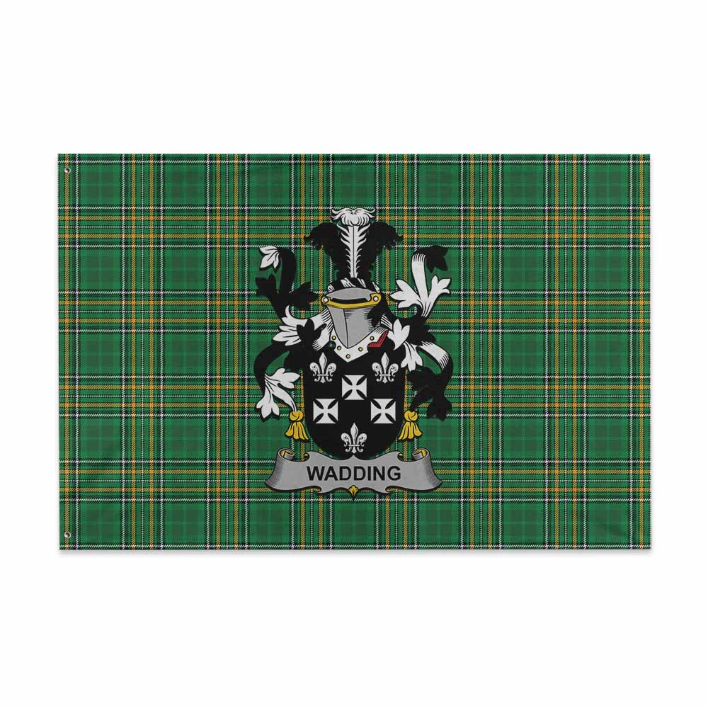 Tartan Vibes Clothing Wadding Irish Clan Tartan House Flag with Coat of Arms