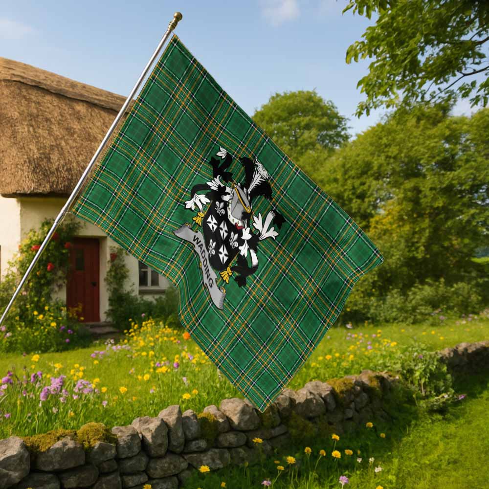 Tartan Vibes Clothing Wadding Irish Clan Tartan House Flag with Coat of Arms