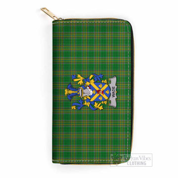 Tartan Vibes Clothing Wade Irish Clan Tartan Women's Leather Wallet with Coat of Arms