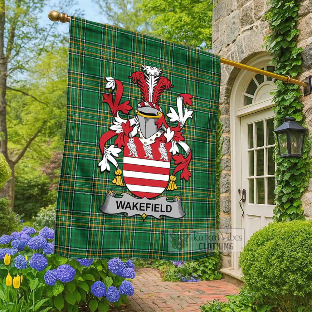 Wakefield Irish Clan Tartan Flag with Coat of Arms