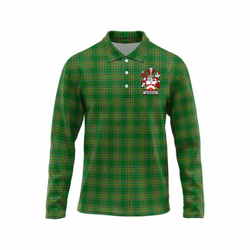 Wakeley Irish Clan Tartan Long Sleeve Polo Shirt with Coat of Arms Unisex - Tartan Vibes Clothing