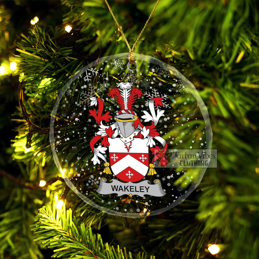 Tartan Vibes Clothing Wakeley Irish Clan Christmas Glass Ornament with Coat of Arms