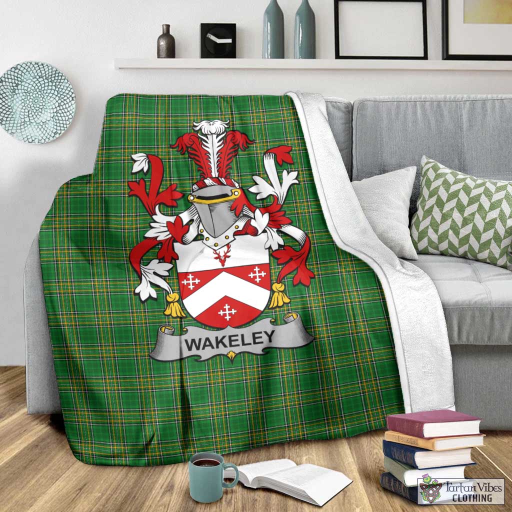 Wakeley Irish Clan Tartan Blanket with Coat of Arms - Tartan Vibes Clothing