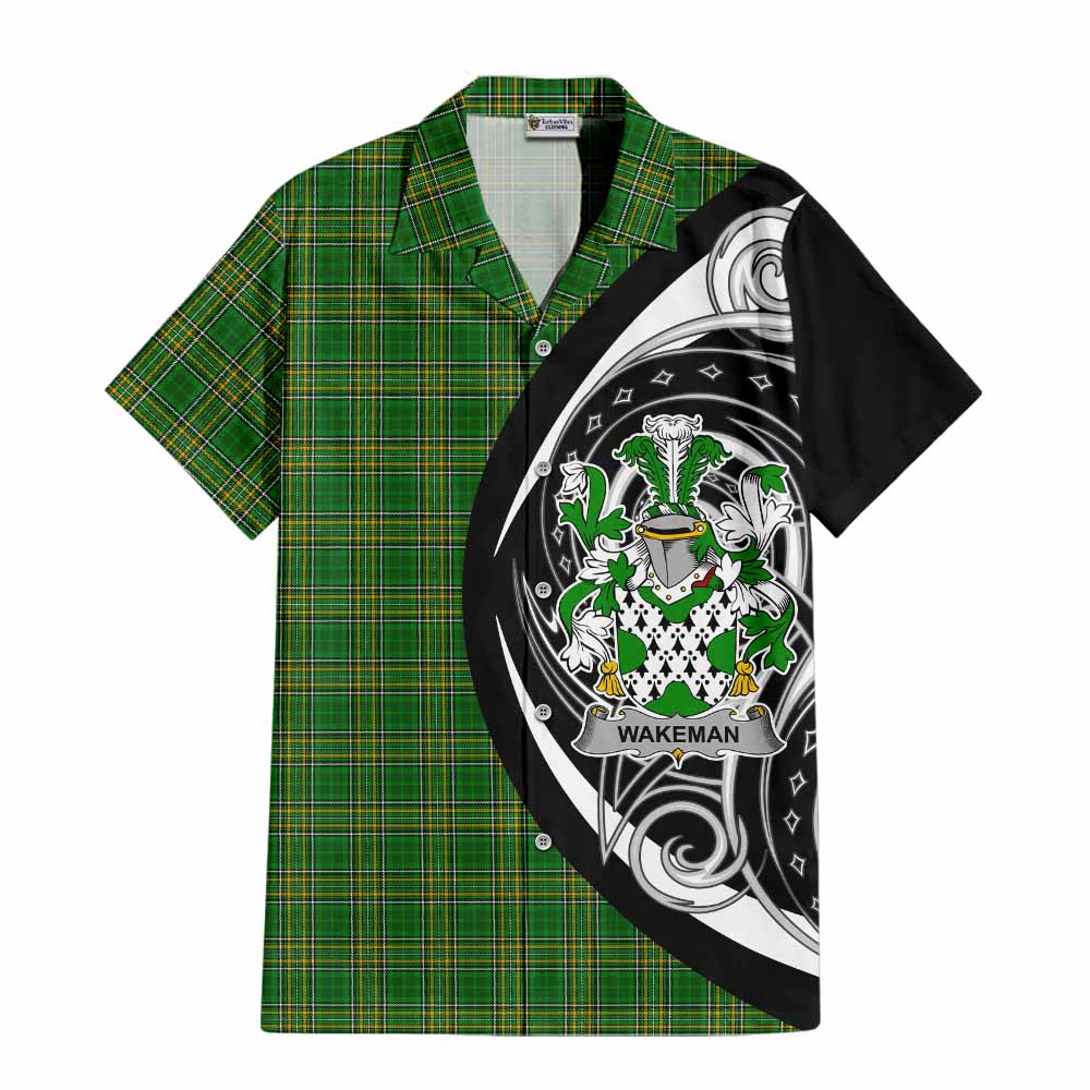 Tartan Vibes Clothing Wakeman Irish Clan Short Sleeve Button Shirt Celtic Circle Style