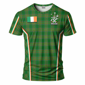 Wakeman Irish Clan Coat of Arm Tartan T-Shirt Flag Style