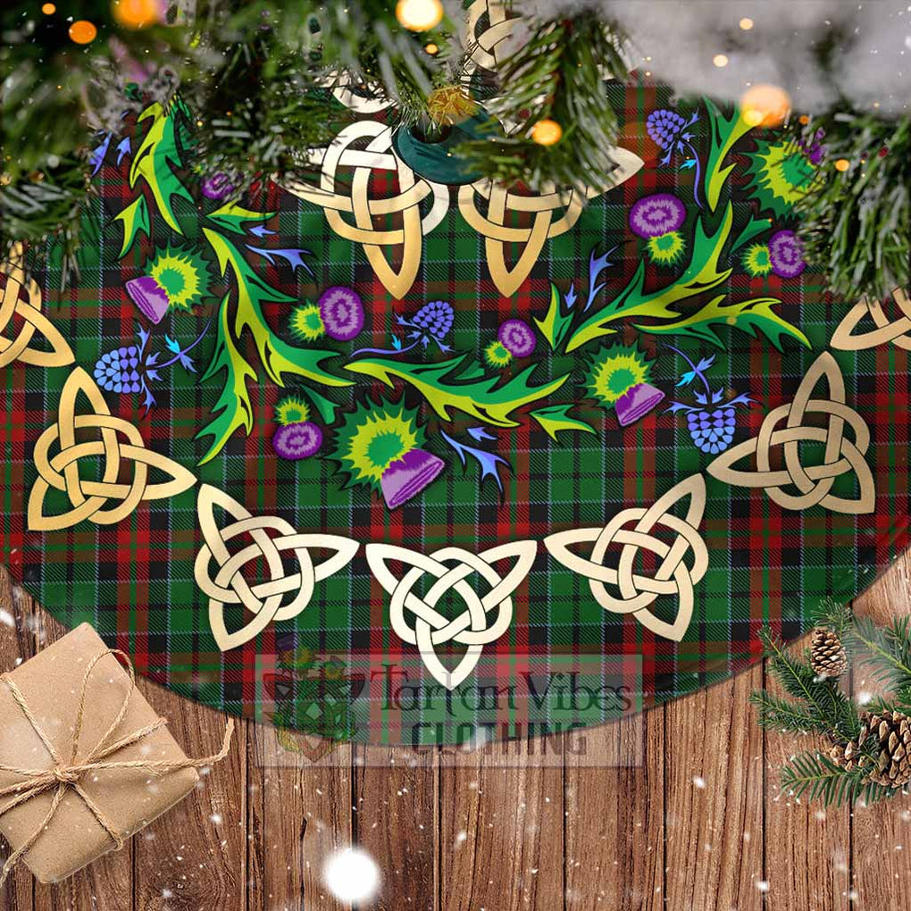 Tartan Vibes Clothing Walker Tartan Christmas Tree Skirt with Thistle Celtic Knot Style