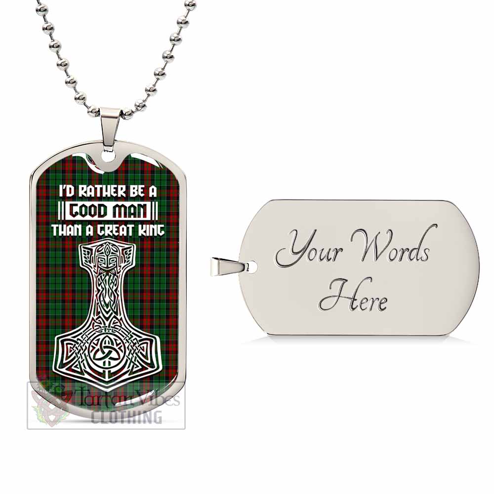 Tartan Vibes Clothing Walker Tartan Dog Tag Necklace Viking Mjolnir Style