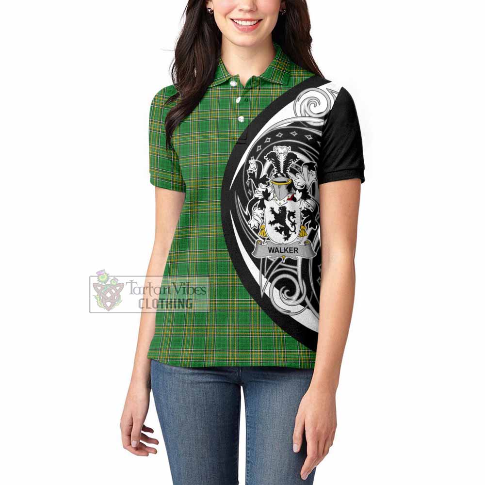 Tartan Vibes Clothing Walker Irish Clan Women's Polo Shirt Celtic Circle Style